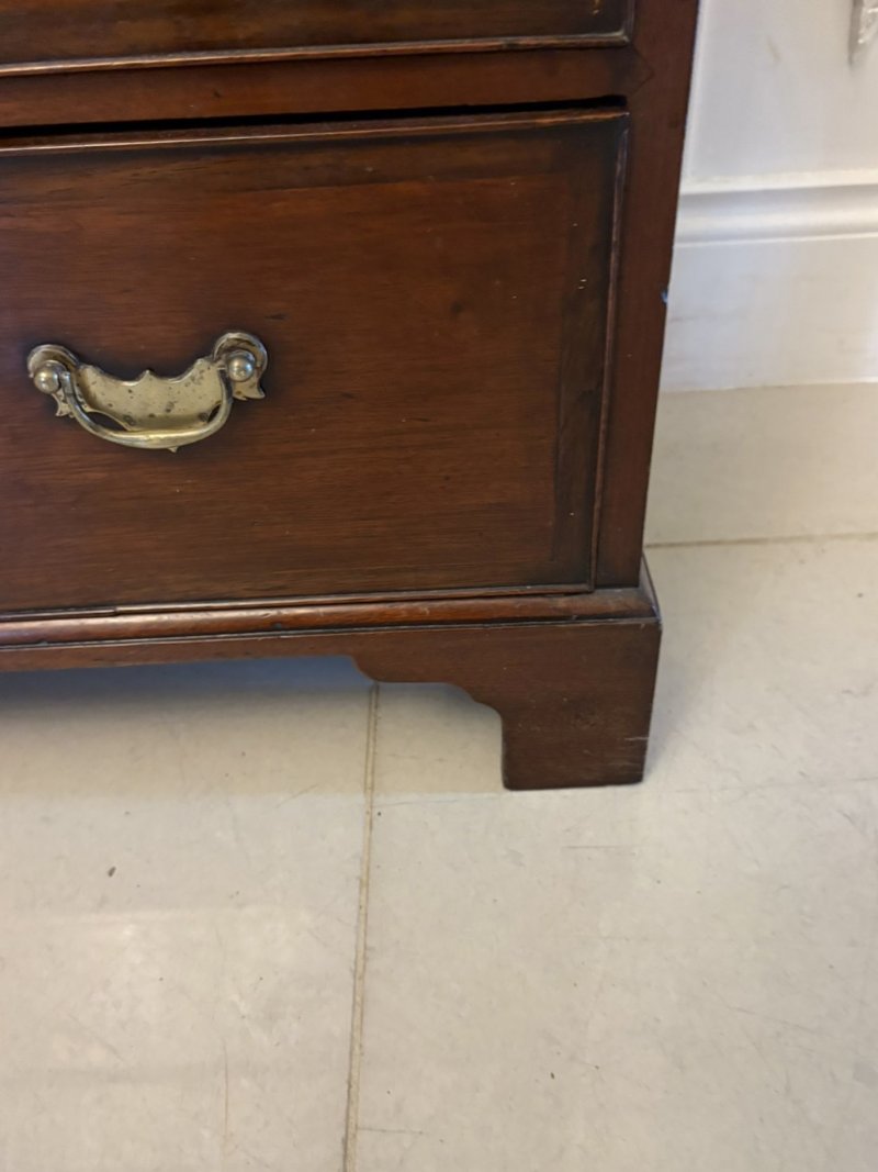 Rare Small Antique George III Quality Mahogany Bachelors Chest of 5 Drawers - Image 13